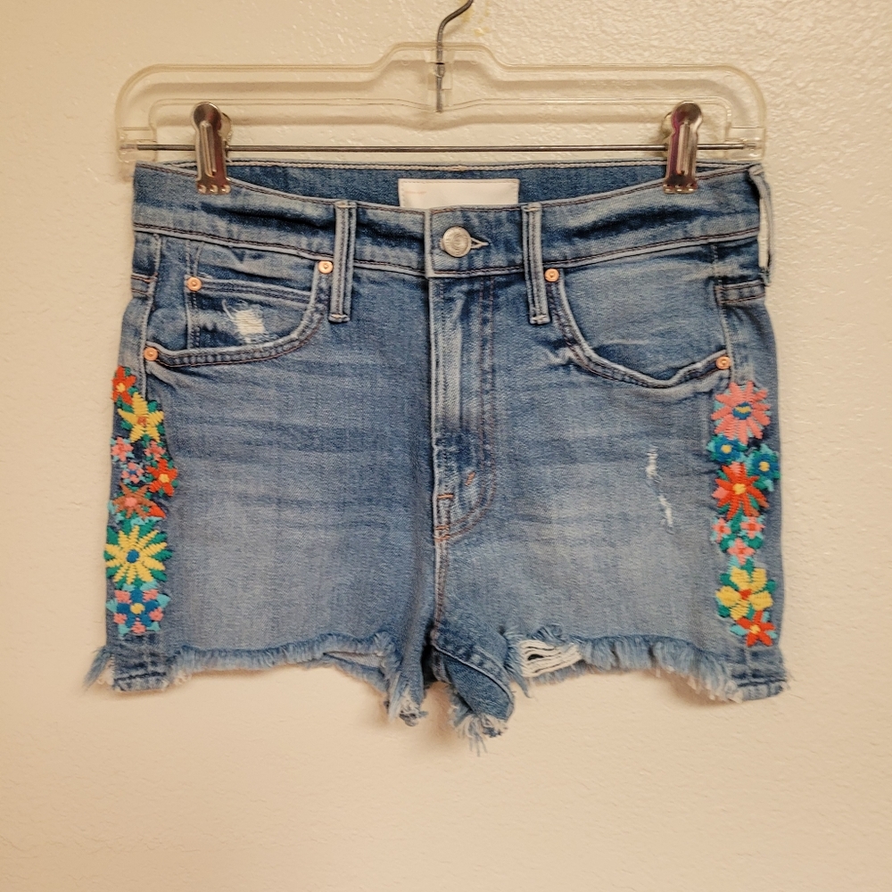 Mother Embroidered Dutchie Chew Shorts
